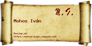 Mohos Iván névjegykártya